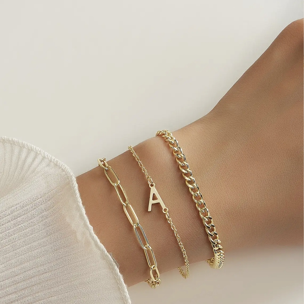 Elegant Gold Bracelet Set